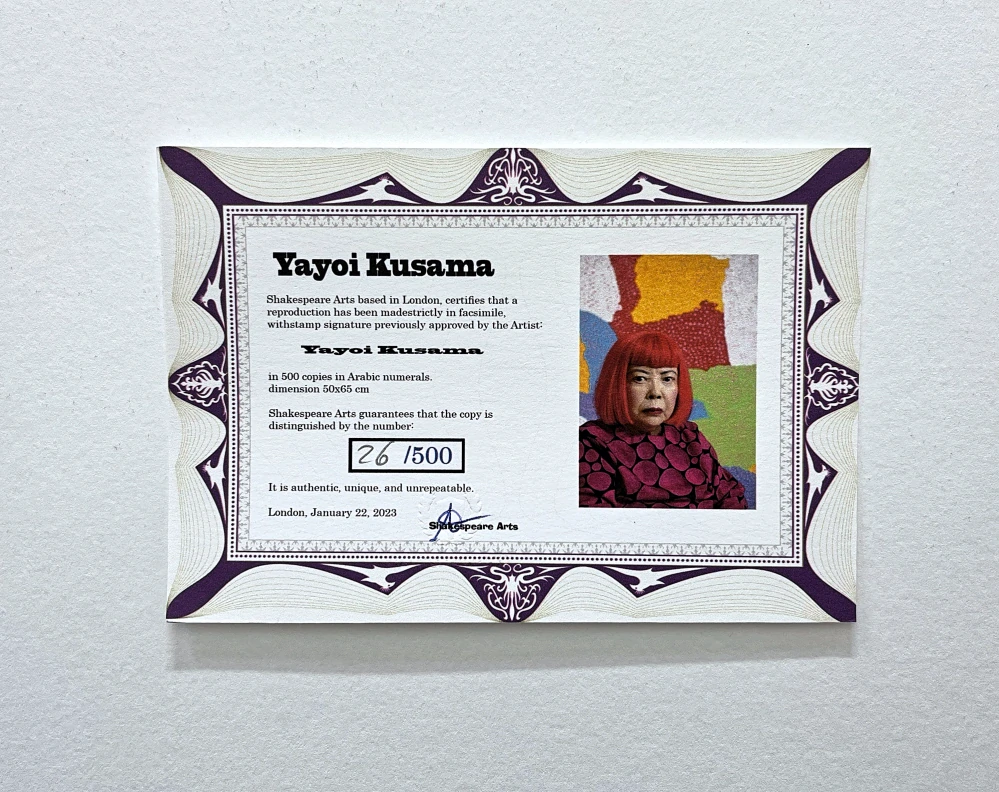 Yayoi Kusama - Flower II 26/500 - signováno, číslovaná edice, 50x65 cm
