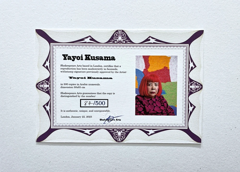 Yayoi Kusama - Pumpkin D x/500 - signováno, číslovaná edice, 50x65 cm