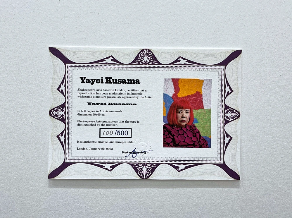 Yayoi Kusama - Seahorses 100/500 - signováno, číslovaná edice, 50x65 cm