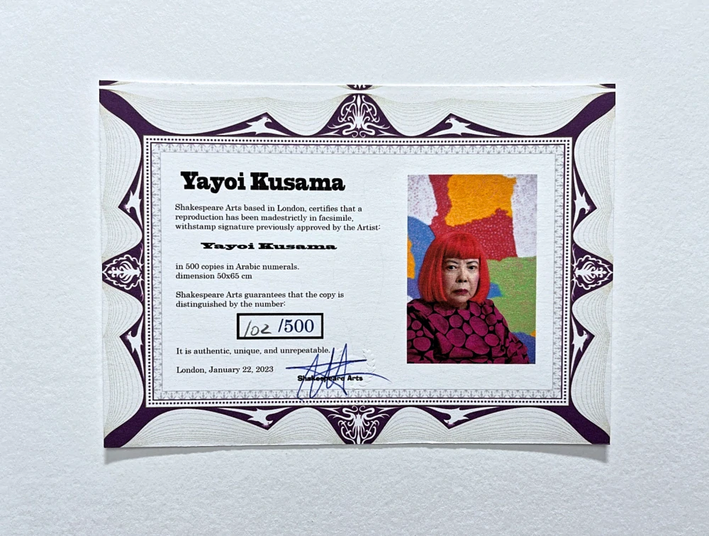 Yayoi Kusama - Time goes by death approaches 102/500 - signováno, číslovaná edice, 50x65 cm