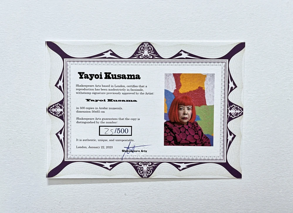Yayoi Kusama - Toadstools 25/500 - signováno, číslovaná edice, 50x65 cm