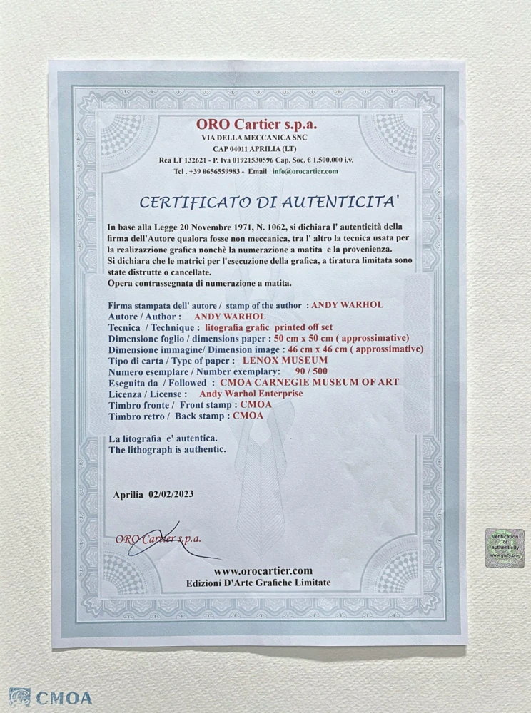 Andy Warhol - Donald Duck růžový 90/500 - signováno, 50x50cm, limitovaná edice CMOA s certifikátem
