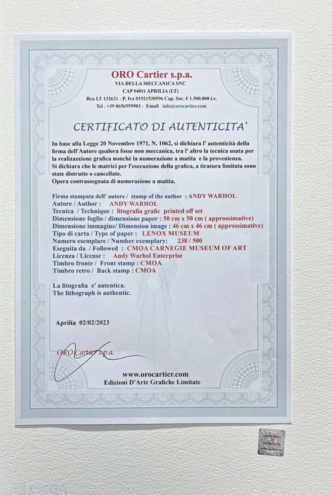 Andy Warhol - 9x John Lennon 238/500 - signováno, 50x50cm, limitovaná edice CMOA s certifikátem