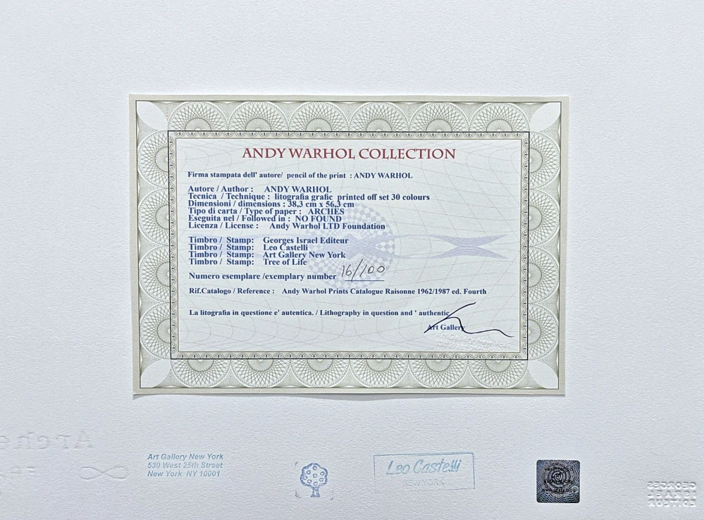 Andy Warhol - John Gotti černý x/100 - edice Leo Castelli s certifikátem