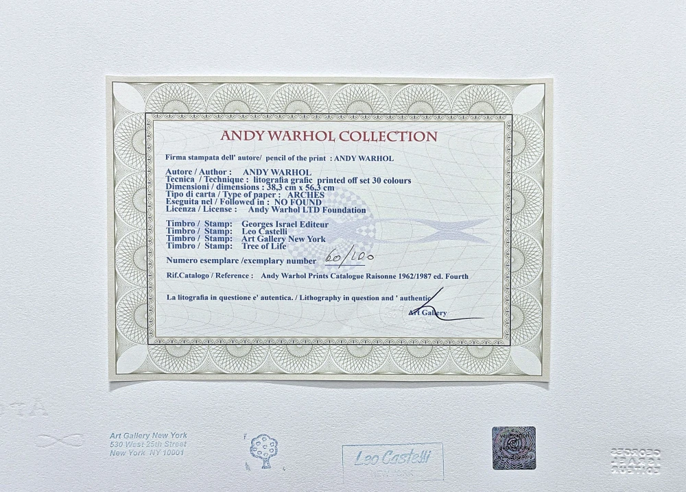 Andy Warhol - John Gotti tmavě zelený x/100 - edice Leo Castelli s certifikátem