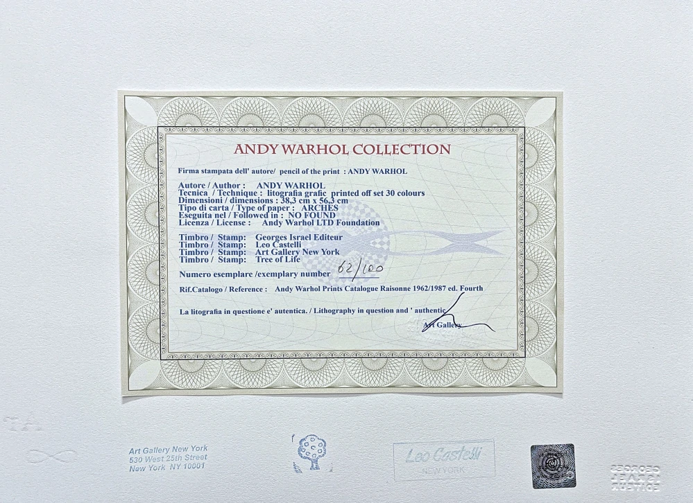 Andy Warhol - John Gotti hnědý 62/100 - edice Leo Castelli s certifikátem