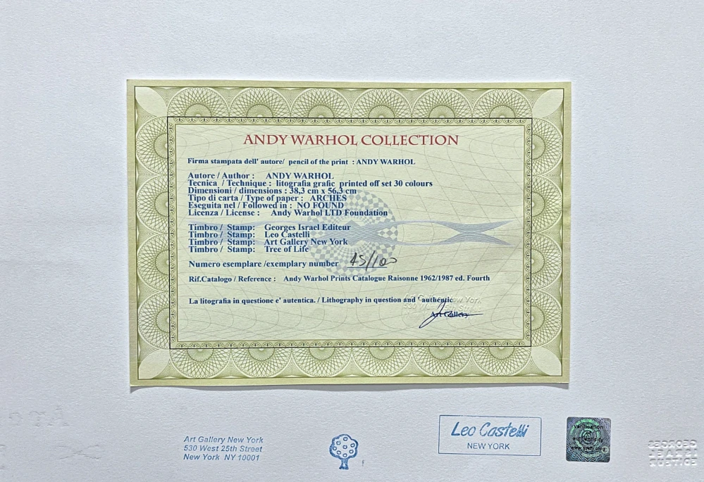 Andy Warhol - Campbell's Soup Tomato Soup modré pozadí x/100 - edice Leo Castelli s certifikátem