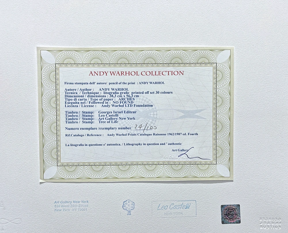 Andy Warhol - Mickey Mouse tmavě zelený x/100 - edice Leo Castelli s certifikátem