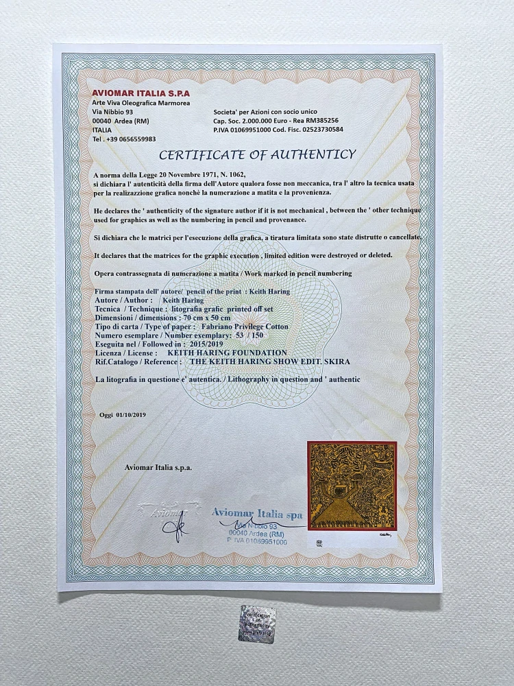 Keith Haring - Signal of Ufo 53/150 - signováno, limitovaná edice s certifikátem, 50x70 cm