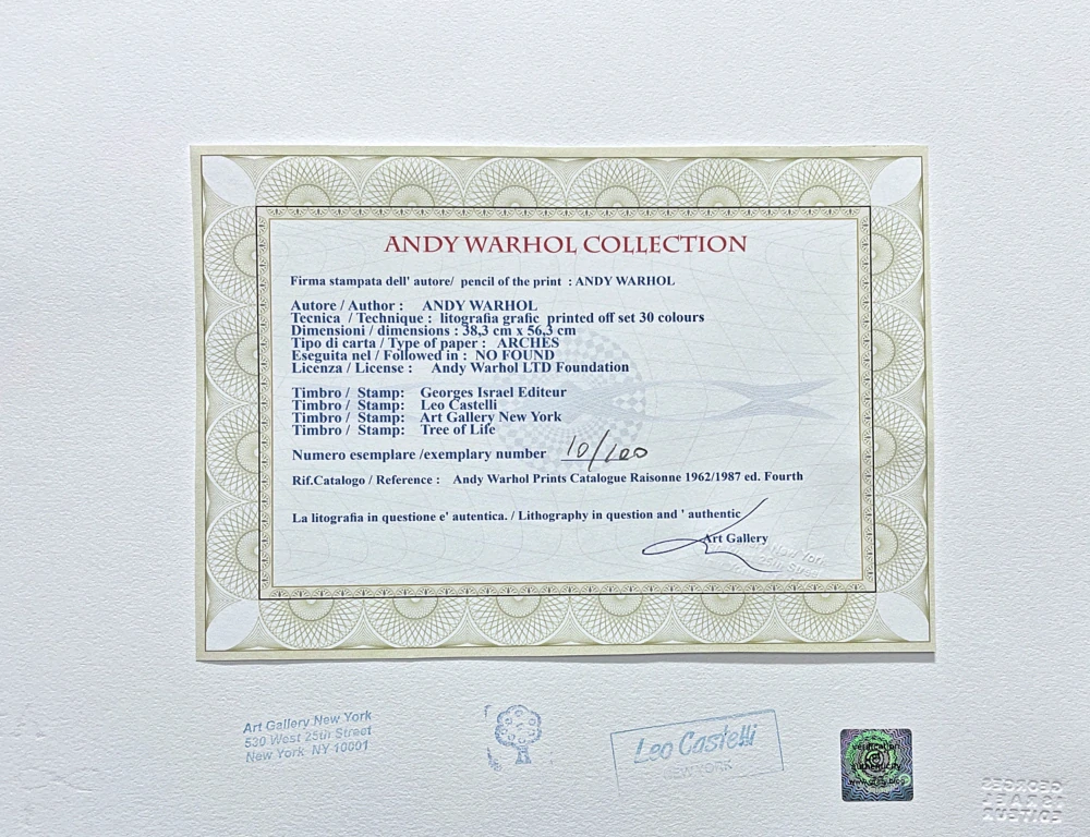 Andy Warhol - Mickey Mouse světle modrý x/100 - edice Leo Castelli s certifikátem