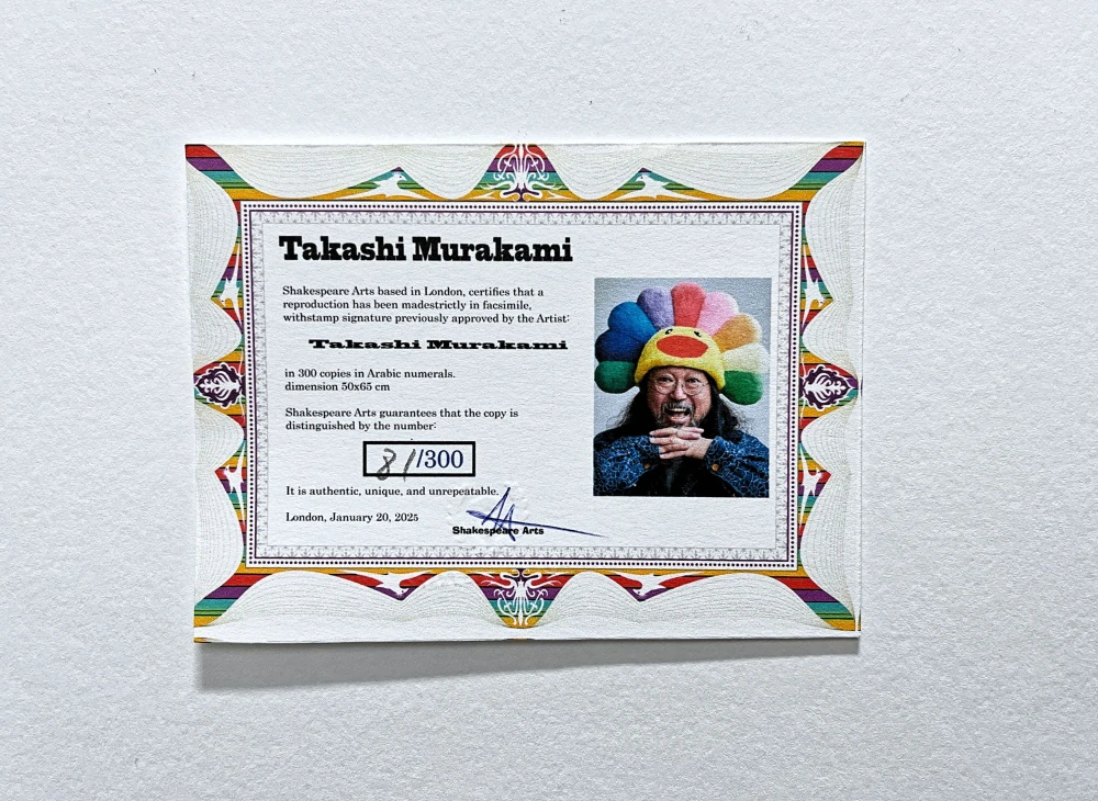 Takashi Murakami - Doraemon in the Field of Flowers II 81/300- signováno, číslovaná edice, 50x65 cm