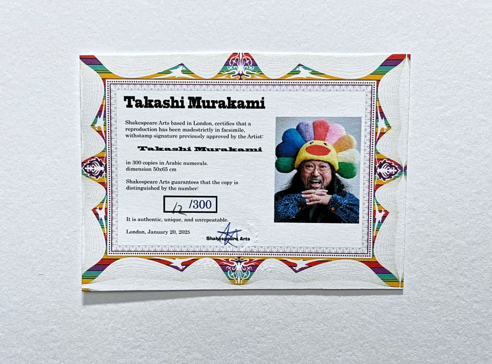 Takashi Murakami - 72727 12/300- signováno, číslovaná edice, 50x65 cm