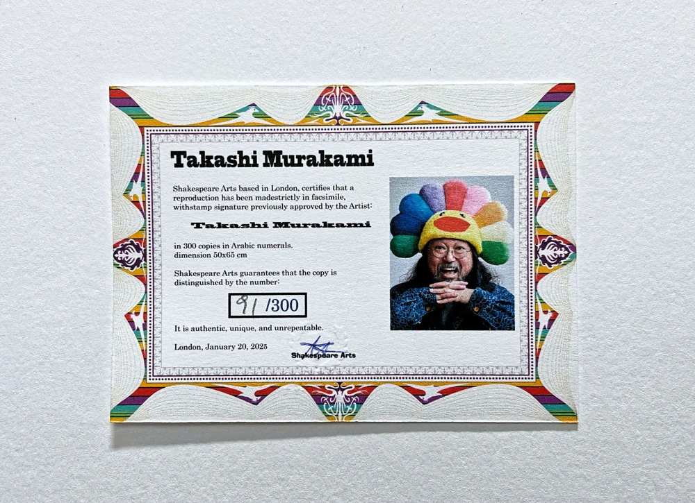 Takashi Murakami - Red Life Force 91/300- signováno, číslovaná edice, 50x65 cm