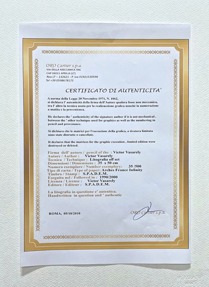 Victor Vasarely - Boglar - limitovaná edice s certifikátem