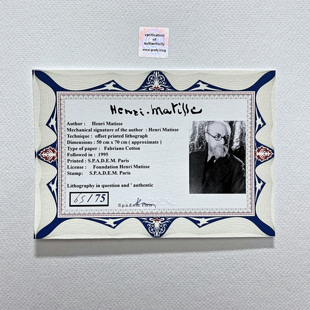 Henri Matisse - Painter in his atelier 69/75 - signováno 50x70cm