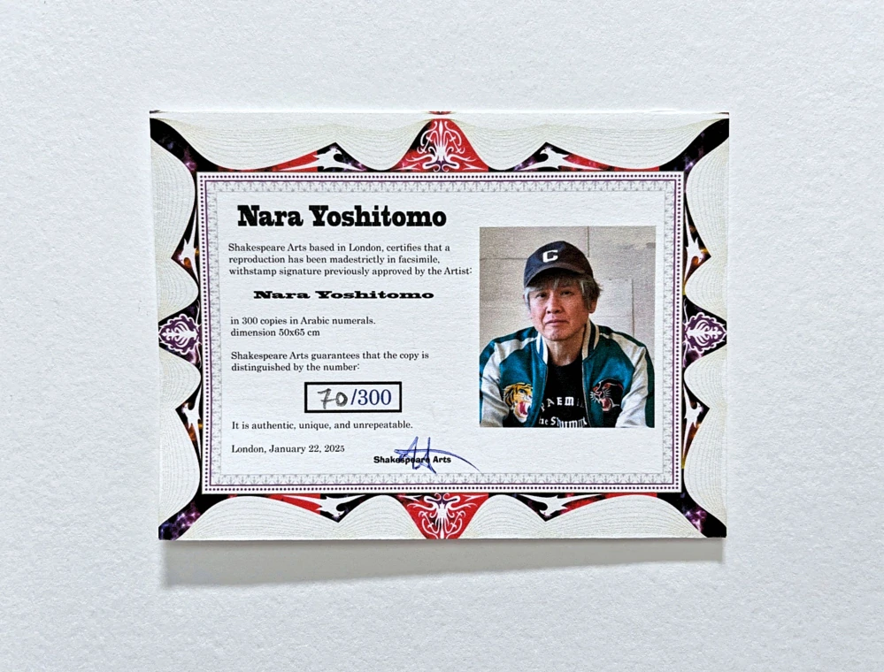 Nara Yoshitomo - Stop the Bombs 70/300 - signováno, číslovaná edice, 50x65 cm