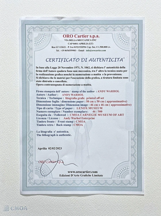 Andy Warhol - Orangutan zeleno-hnědý 46/500 - signováno, 50x50cm, limitovaná edice CMOA s certifikátem