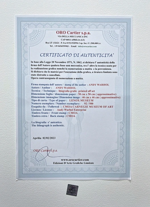 Andy Warhol - Orangutan zeleno-šedý 92/500 - signováno, 50x50cm, limitovaná edice CMOA s certifikátem