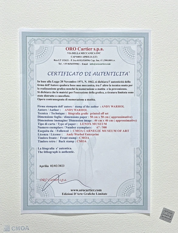 Andy Warhol - Elvis Presley červeno-zeleno-modrý x/500 - signováno, 50x50cm, limitovaná edice CMOA s certifikátem