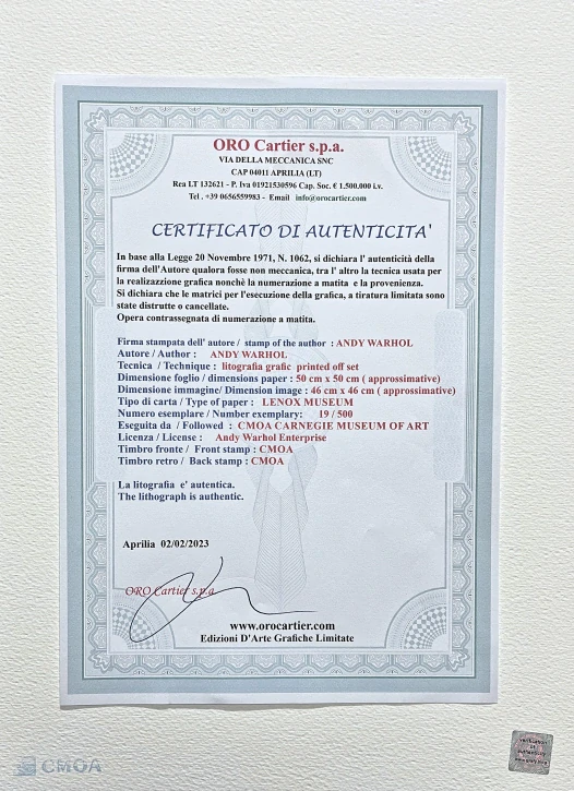 Andy Warhol - Liza Minnelli modrá 19/500 - signováno, 50x50cm, limitovaná edice CMOA s certifikátem
