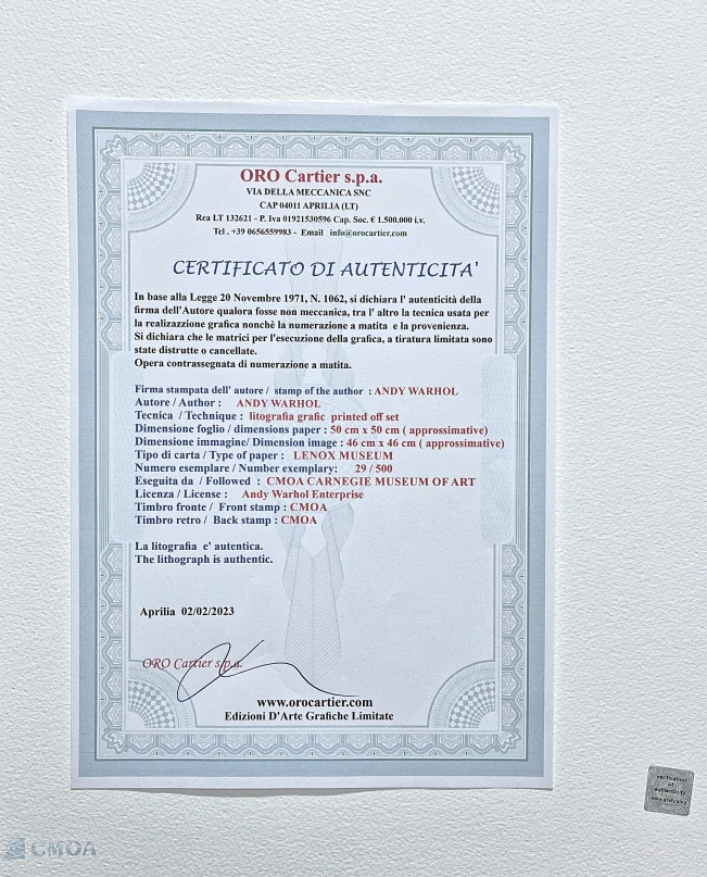 Andy Warhol - Muhammad Ali červený 29/500 - signováno, 50x50cm, limitovaná edice CMOA s certifikátem