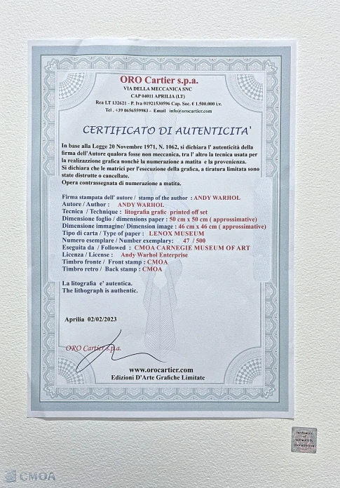 Andy Warhol - Ingrid Bergman as a Nun oranžovo-žlutá x/500 - signováno, 50x50cm, limitovaná edice CMOA s certifikátem