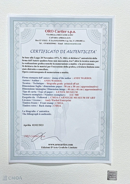 Andy Warhol - Ingrid Bergman zelená 114/500 - signováno, 50x50cm, limitovaná edice CMOA s certifikátem