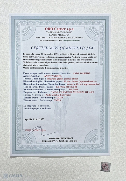 Andy Warhol - Pelé tyrkysovo-zelený 118/500 - signováno, 50x50cm, limitovaná edice CMOA s certifikátem