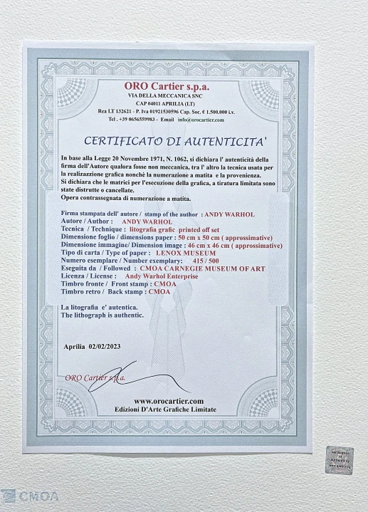Andy Warhol - Pelé zeleno-růžový 415/500 - signováno, 50x50cm, limitovaná edice CMOA s certifikátem