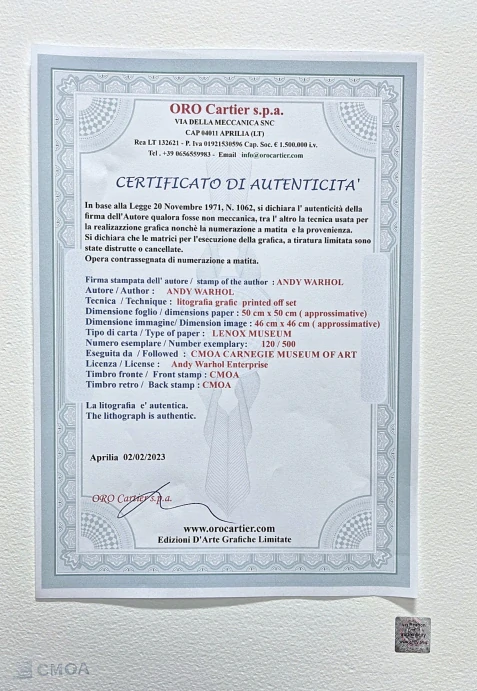 Andy Warhol - Mick Jagger zeleno-černý x/500 - signováno, 50x50cm, limitovaná edice CMOA s certifikátem