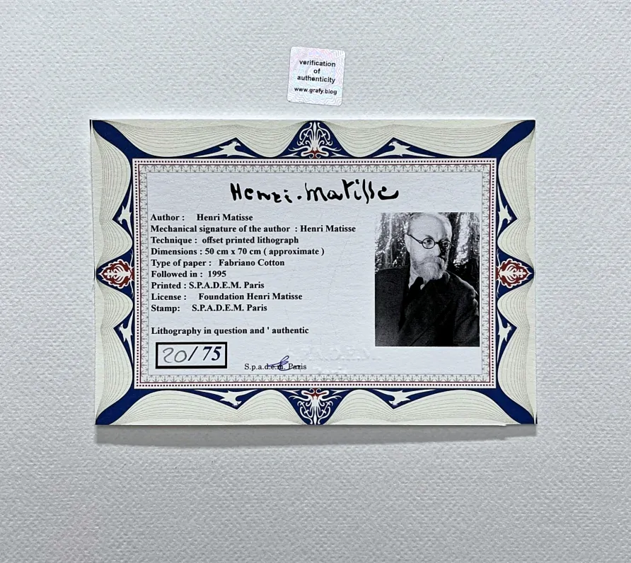 Henri Matisse - The Snale 20/75 - signováno 50x70cm