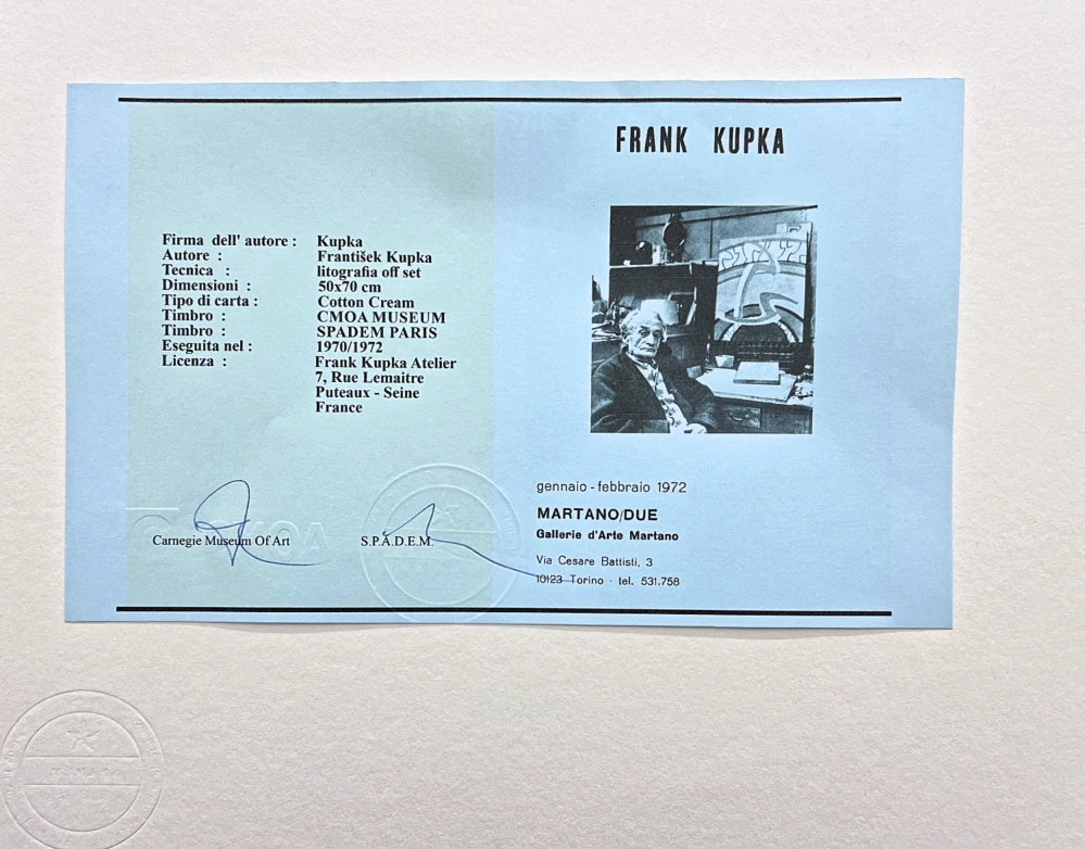 František Kupka - Lipstick 42/350 - limitovaná edice s certifikátem, 50x70cm