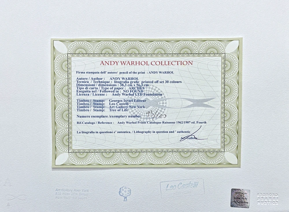 Andy Warhol - Marilyn Monroe v tazích štětce 39/100 - edice Leo Castelli s certifikátem