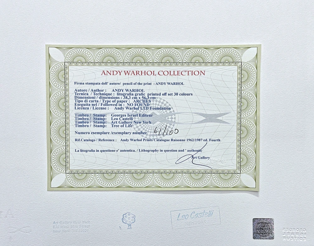 Andy Warhol - Queen Beatrix oranžová 61/100 - edice Leo Castelli s certifikátem