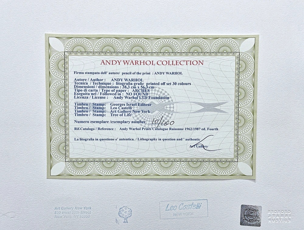 Andy Warhol - Queen Ntombi Twala of Swaziland červeno-zelená 10/100 - edice Leo Castelli s certifikátem