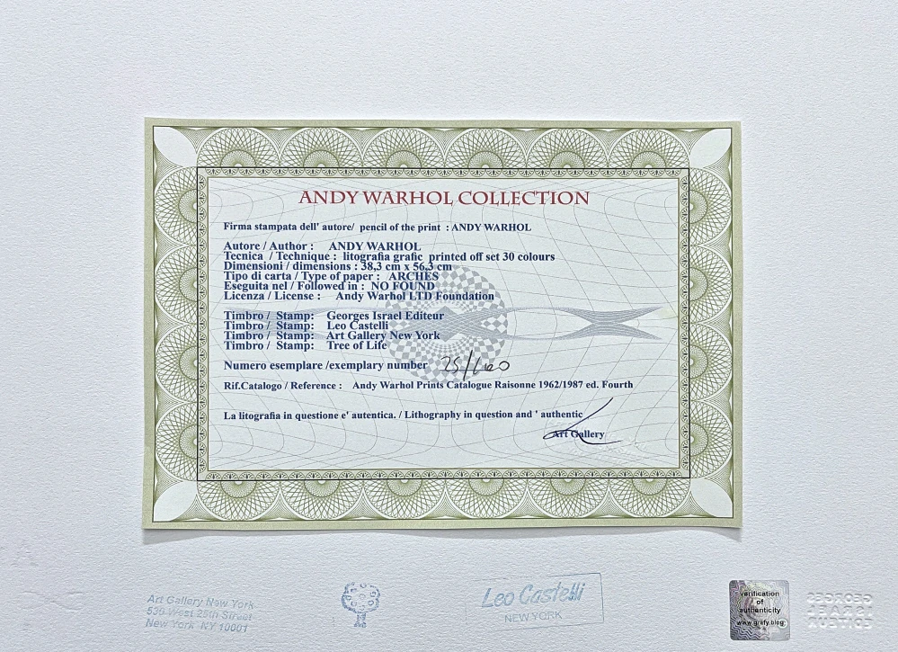 Andy Warhol - Portrait in pencil žlutá 25/100 - edice Leo Castelli s certifikátem