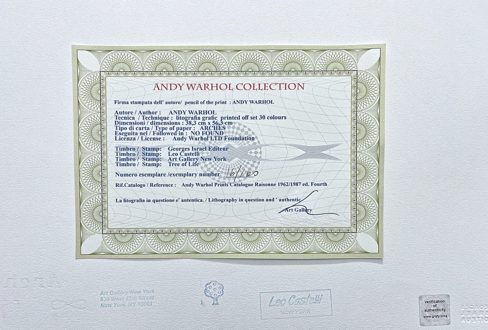 Andy Warhol - 4x Mona Lisa 16/100 - edice Leo Castelli s certifikátem