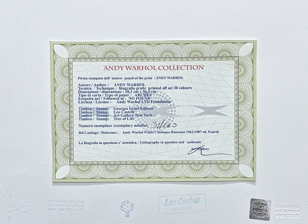 Andy Warhol - Jean Cocteau 31/100 - edice Leo Castelli s certifikátem