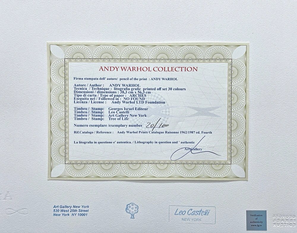 Andy Warhol - Beethoven černo-modrý 20/100 - edice Leo Castelli s certifikátem