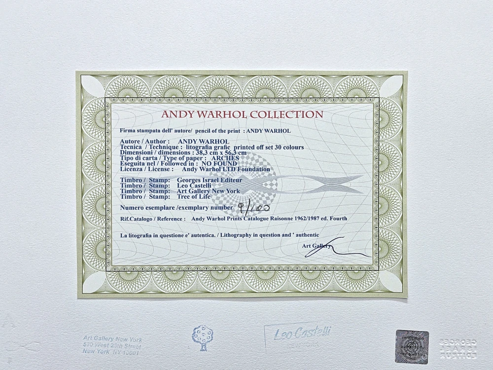 Andy Warhol - Ladies and gentleman II 128 9/100 - edice Leo Castelli s certifikátem