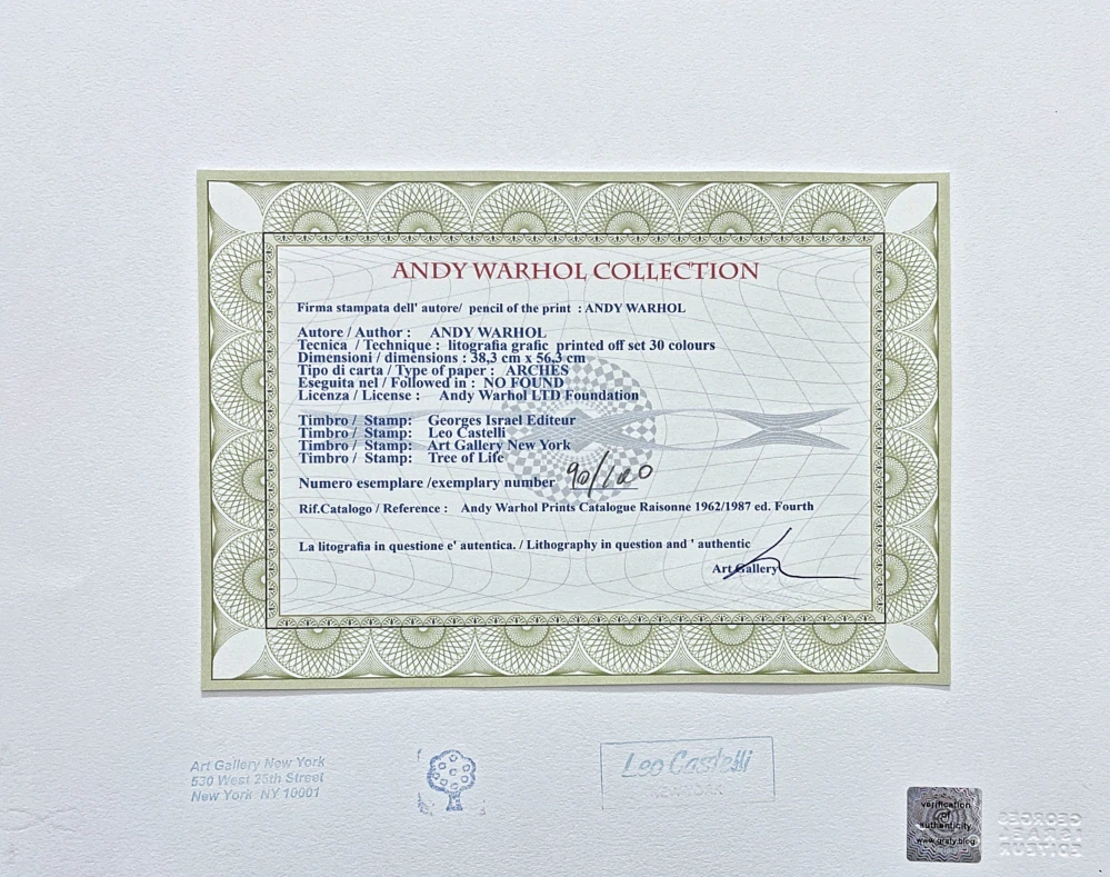 Andy Warhol - Ladies and gentleman II x/100 - edice Leo Castelli s certifikátem
