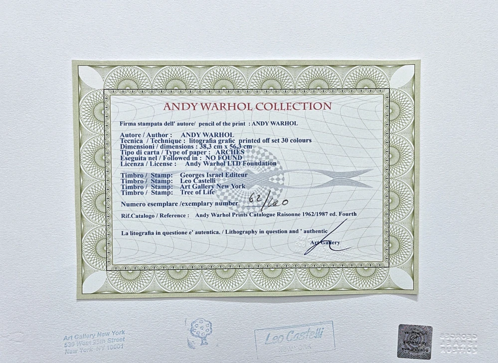Andy Warhol - Ladies and gentleman II 135 62/100 - edice Leo Castelli s certifikátem