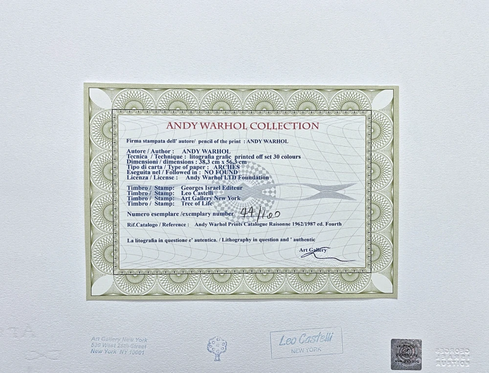 Andy Warhol - Ladies and gentleman II 134 44/100 - edice Leo Castelli s certifikátem