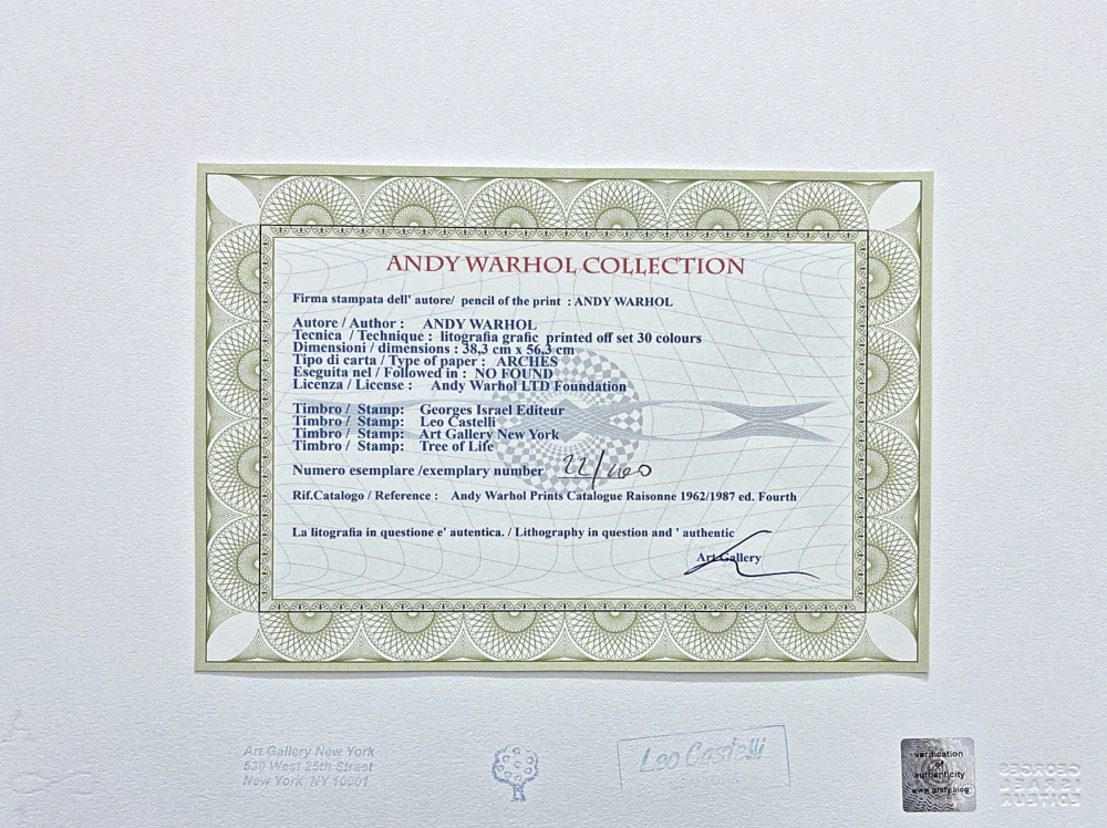 Andy Warhol - Ladies and gentleman II 129 22/100 - edice Leo Castelli s certifikátem