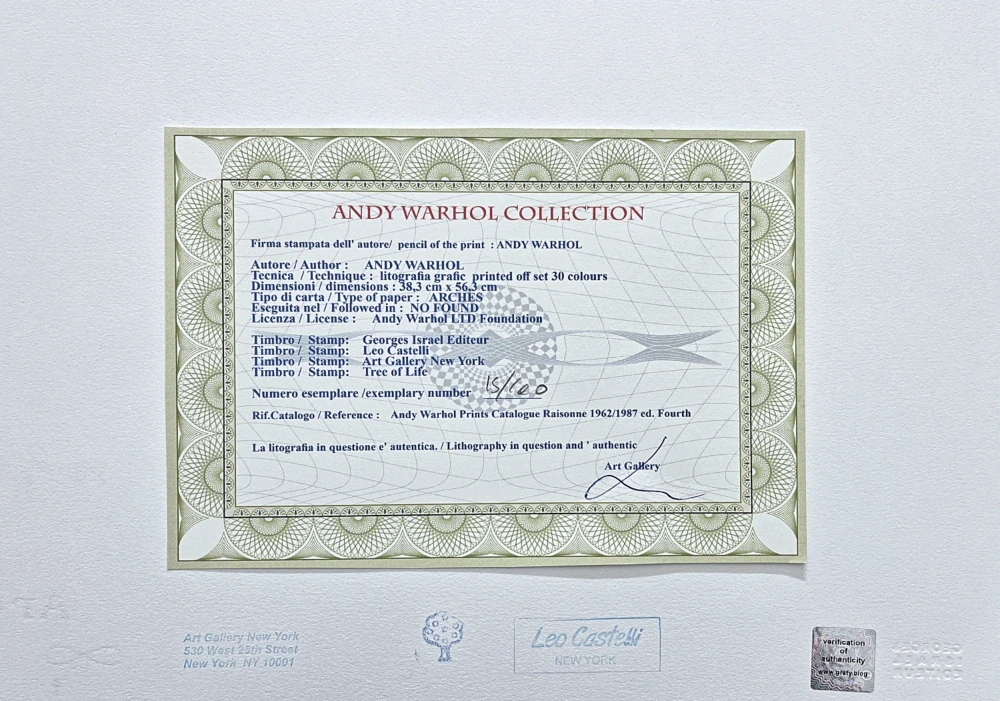 Andy Warhol - Ladies and gentleman II 131 15/100 - edice Leo Castelli s certifikátem