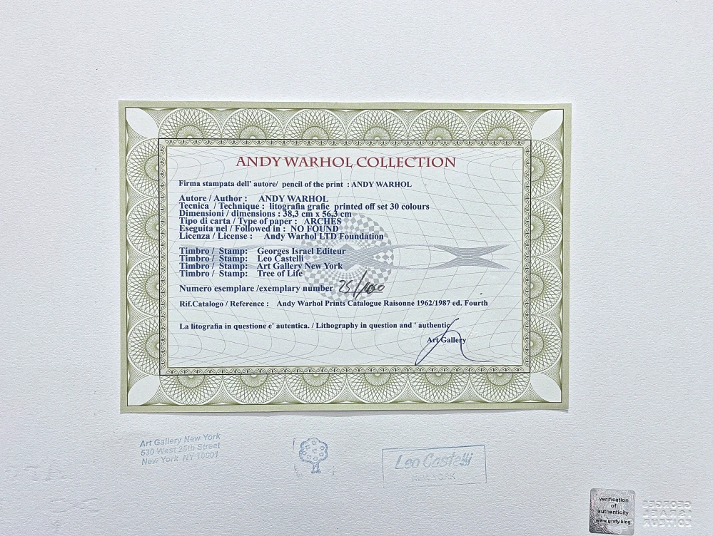 Andy Warhol - Ladies and gentleman II 137 25/100 - edice Leo Castelli s certifikátem