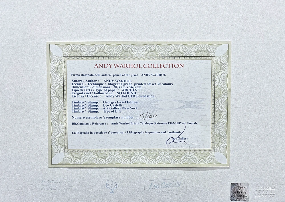 Andy Warhol - Icebox x/100 - edice Leo Castelli s certifikátem