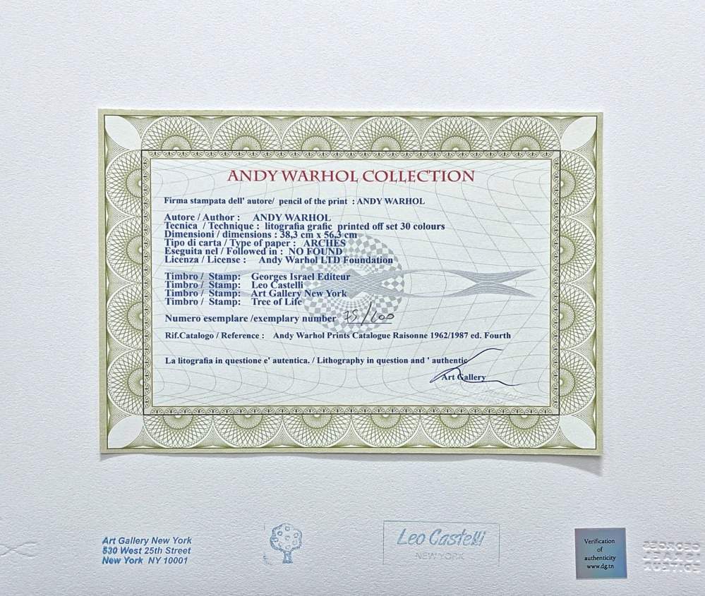 Andy Warhol - Banana 75/100 - edice Leo Castelli s certifikátem