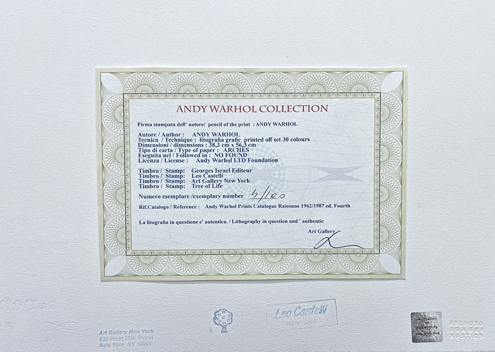 Andy Warhol - Toilet x/100 - edice Leo Castelli s certifikátem