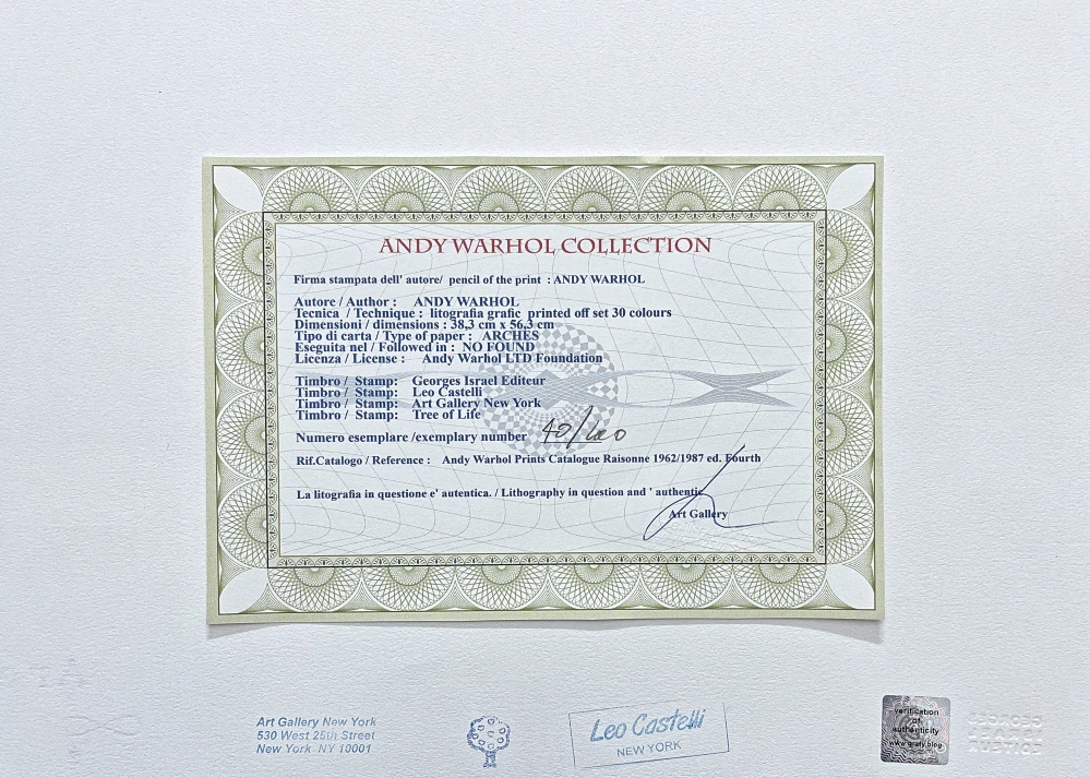Andy Warhol - Campbell's Soup Tomato Soup červená na modrém pozadí 40/100 - edice Leo Castelli s certifikátem